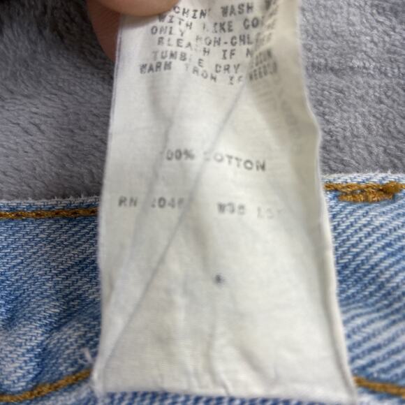 Vintage H.I.S. 90s Y2K Straight Jeans Men's Size 36x30 Light Blue Denim - Picture 6 of 10